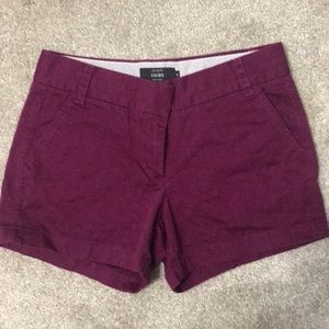 J crew chino shorts in wine